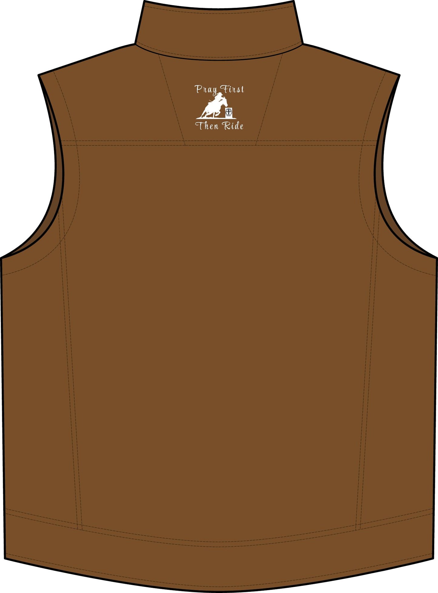 Cowboy Fellowship Church Barrel Ministry - Duck Bonded Soft Shell Vest – Embroidered Duck Hunting Logo Vest