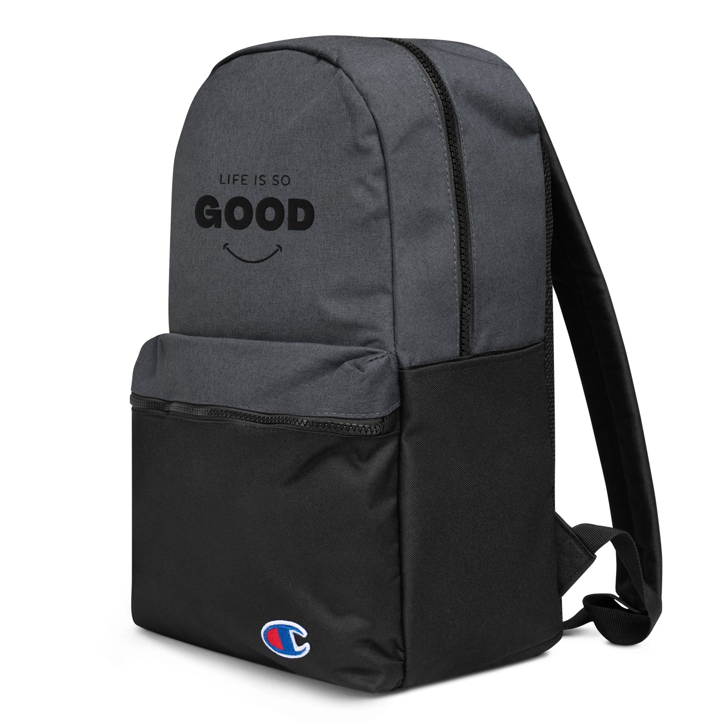 LIFE IS SO GOOD Embroidered Champion Backpack