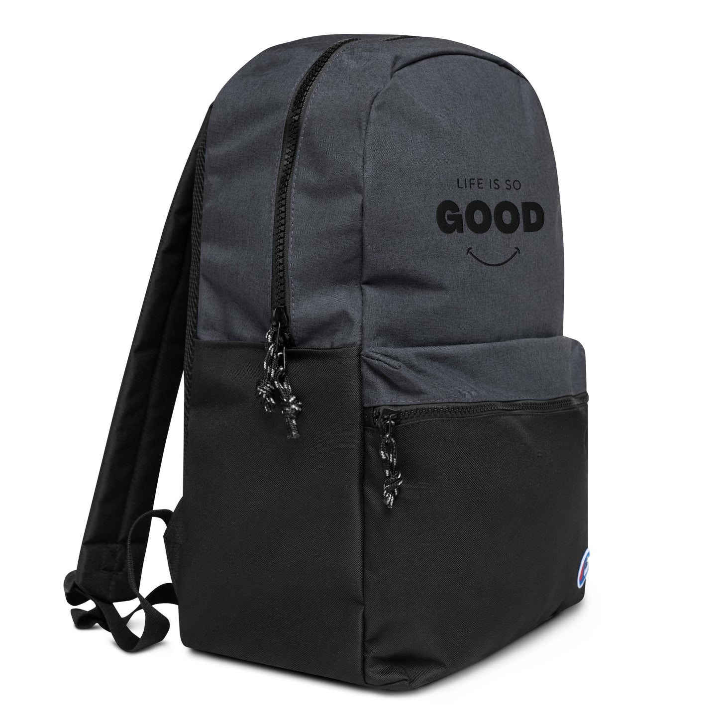 LIFE IS SO GOOD Embroidered Champion Backpack