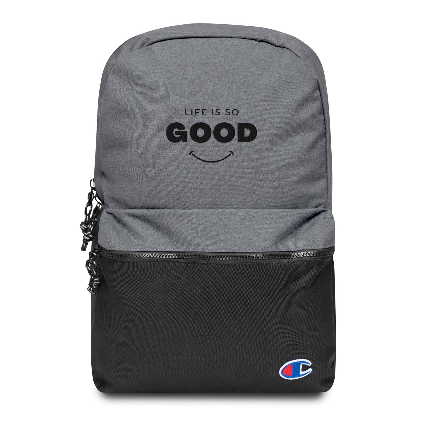 LIFE IS SO GOOD Embroidered Champion Backpack