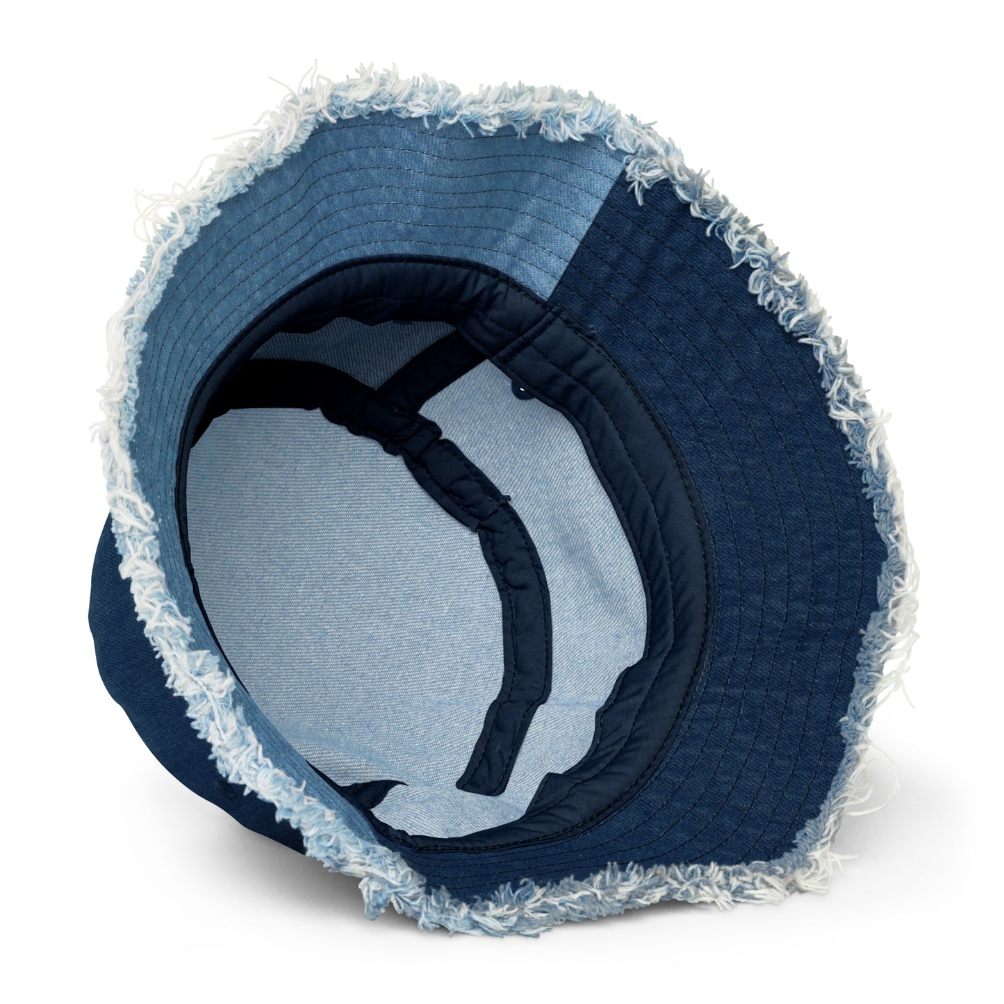 LIFE IS SO GOOD Distressed denim bucket hat