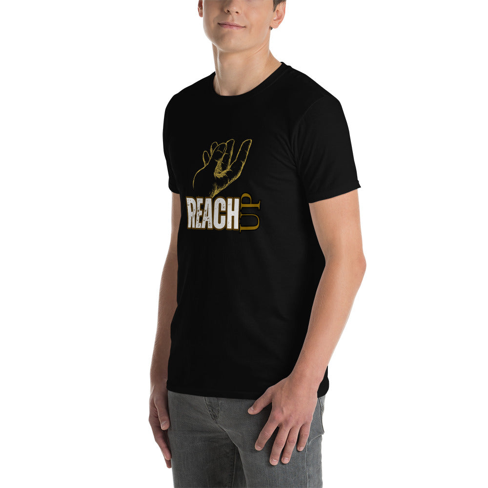 REACH UP "Matthew 11:28" Short-Sleeve Unisex Cotton T-Shirt