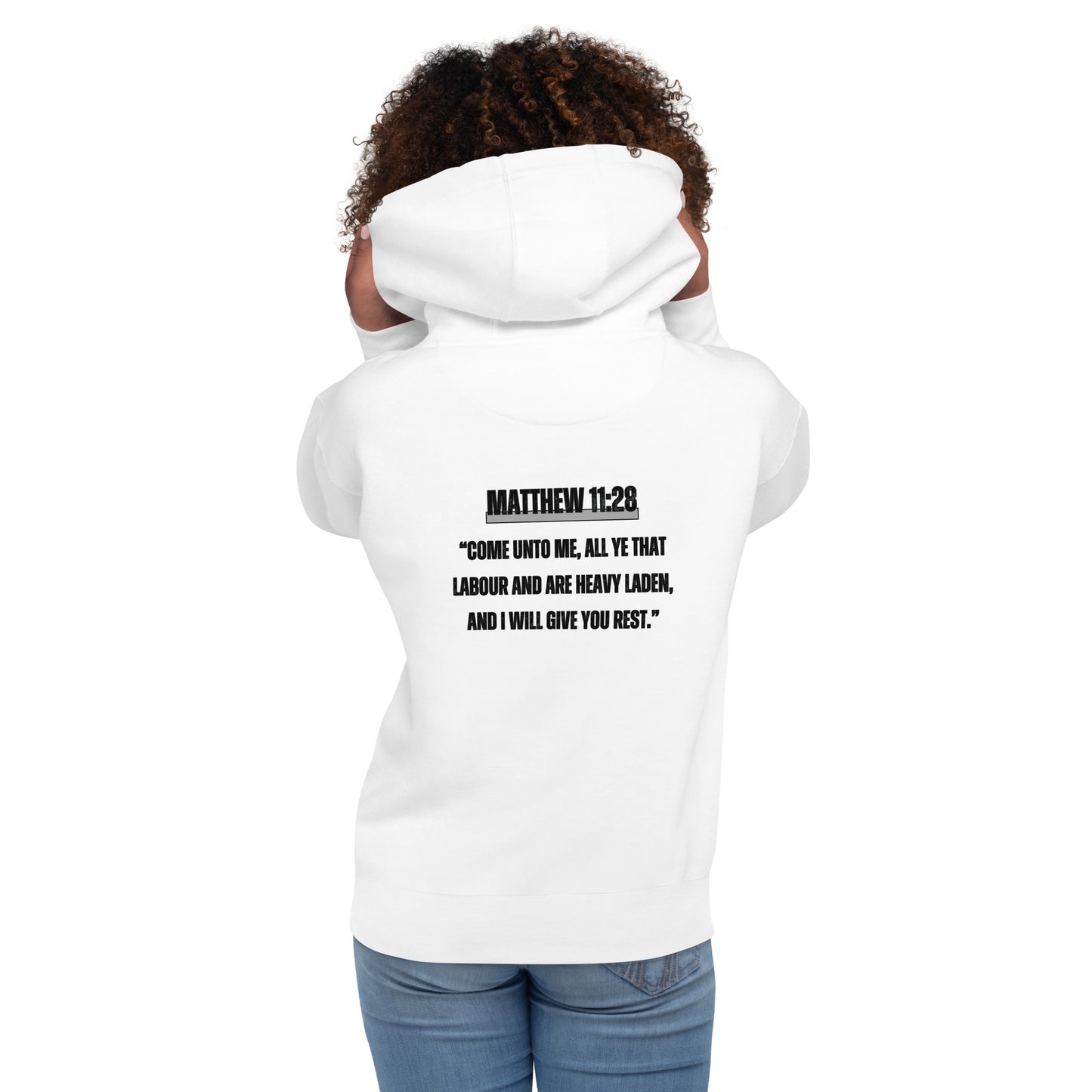 REACH UP "Matthew 11:28" Cotton Unisex Hoodie Sweatshirt