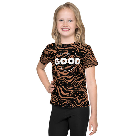 LIFE IS SO GOOD Kids crew neck custom printed t-shirt