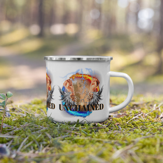 UNCHAINED Custom Printed Enamel Mug