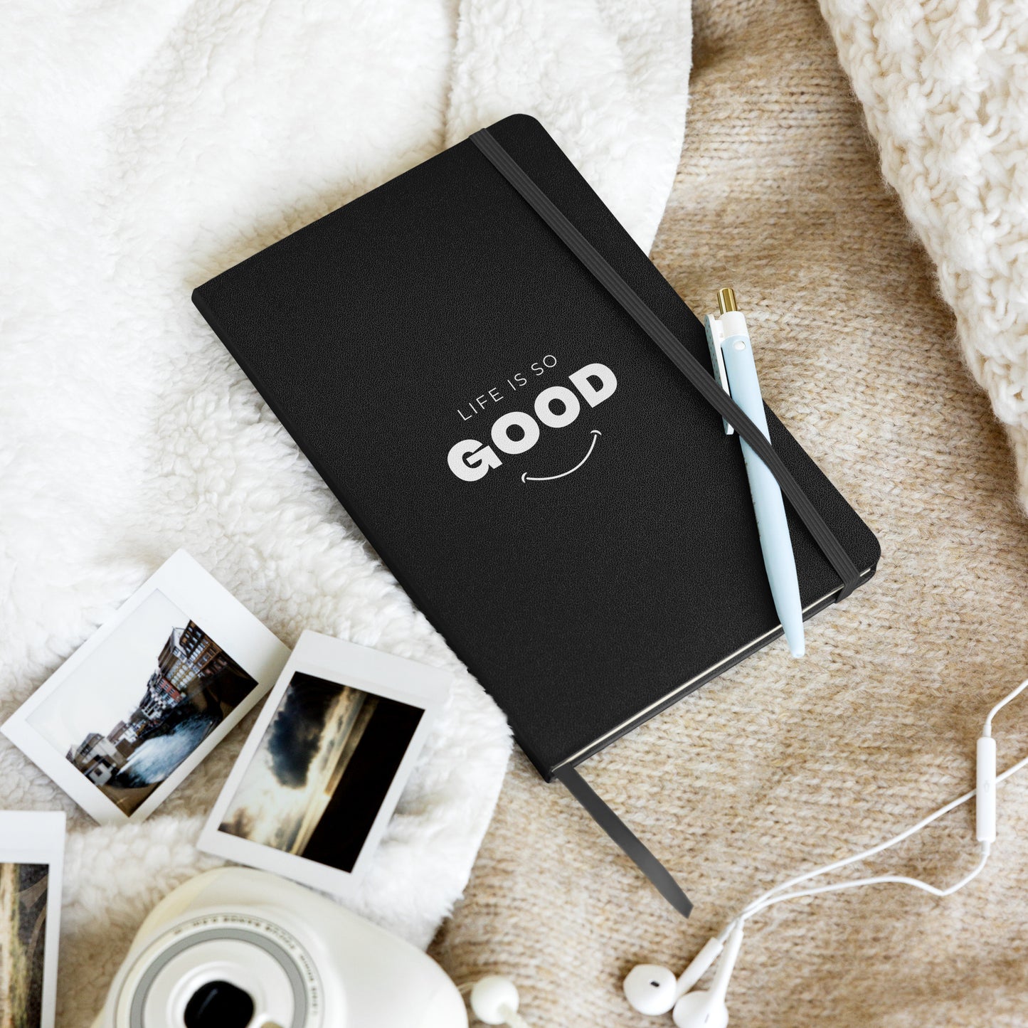 LIFE IS SO GOOD Hardcover bound journal notebook