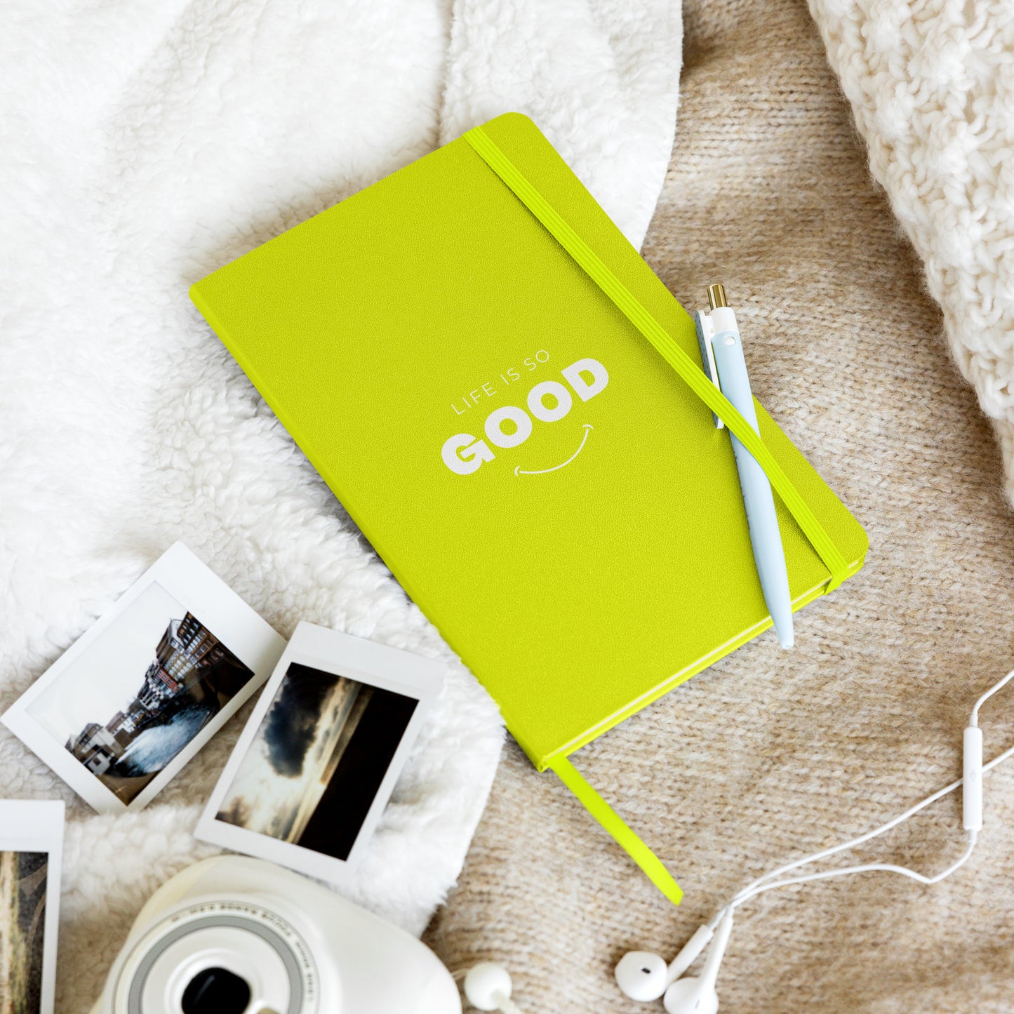 LIFE IS SO GOOD Hardcover bound journal notebook