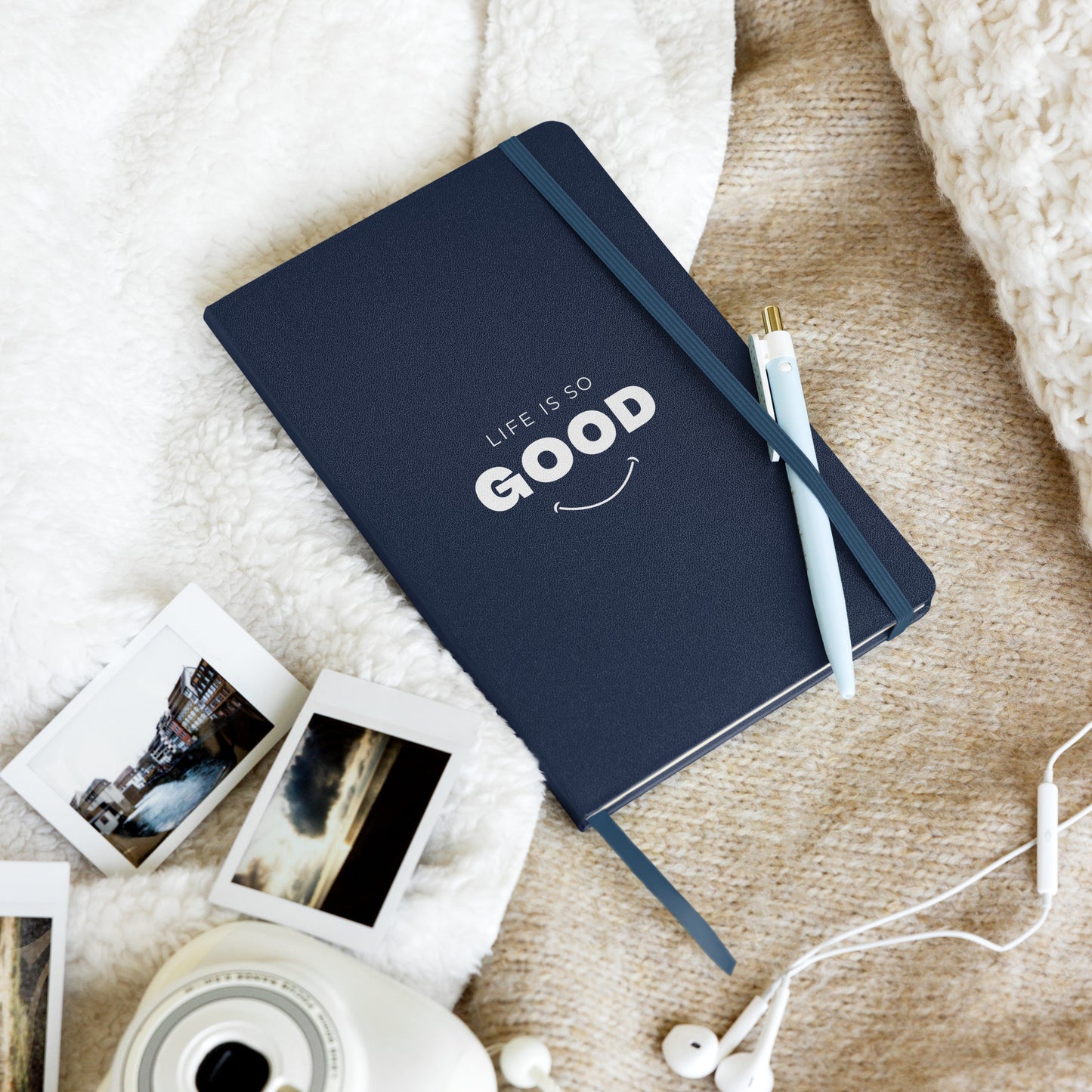 LIFE IS SO GOOD Hardcover bound journal notebook