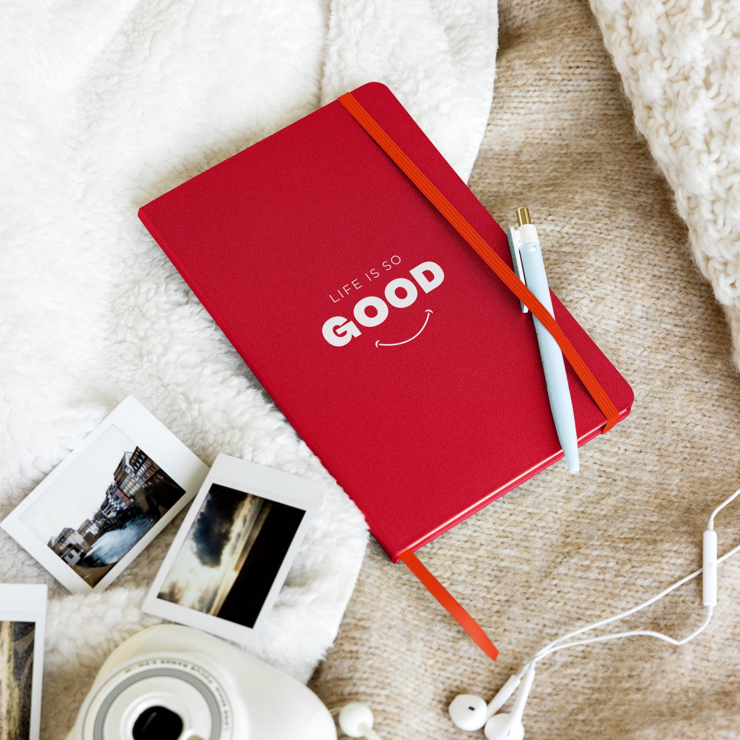 LIFE IS SO GOOD Hardcover bound journal notebook
