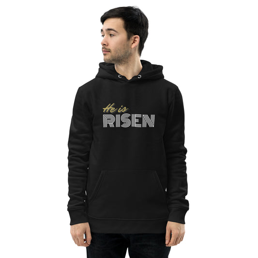 He is RISEN Unisex essential eco graphic hoodie sweatshirt