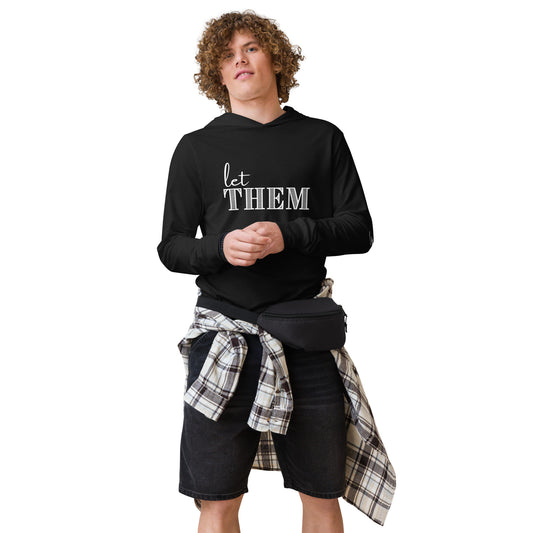 let THEM Hooded long-sleeve graphic t-shirt