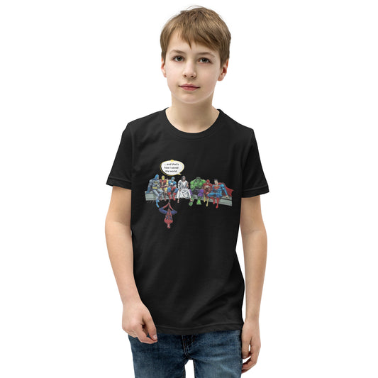 JESUS "how I saved the world" Youth Short Sleeve Graphic T-Shirt